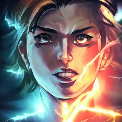 briclot, portrait painting, manga cover style, accurately shaped face, very coherent, beautifully backlit, lightning, backlighting, flying through spacetime, fine