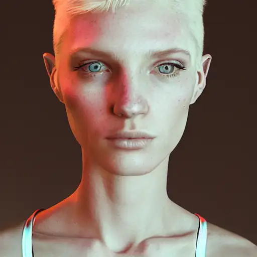 alex grey, by leesha hannigan, cinematic moody lighting, character concept, 8k high definition, pixie undercut hairstyle, short smile, artbook, pastel pink neon, pale skin