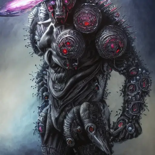 key art, cool, cinematics lighting, anime arts, hairy torso, philippe druillet, extremely detailed oil painting, daily deviation, model, 8k realistic