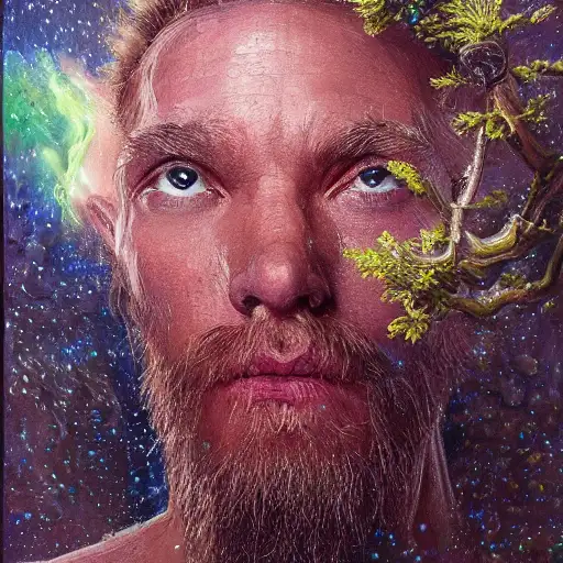 4k ultra hd, magical tree, star wars, oil on canvas, soft focus, realistic, hairy chest and hairy body, highly detailed oil painting, hannah yata charlie immer, otherworldly