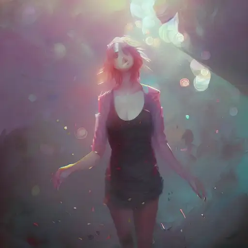 awarded on pixiv, clothed, much detail, lois van baarle, detailed drawing, dust in the air, lights with bloom, painting by craig mullins, cottagecore, featured on behance