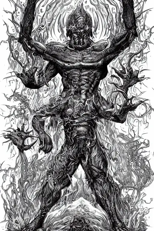 monster god, god of threes, god of souls, highly detailed, great father of the unknown