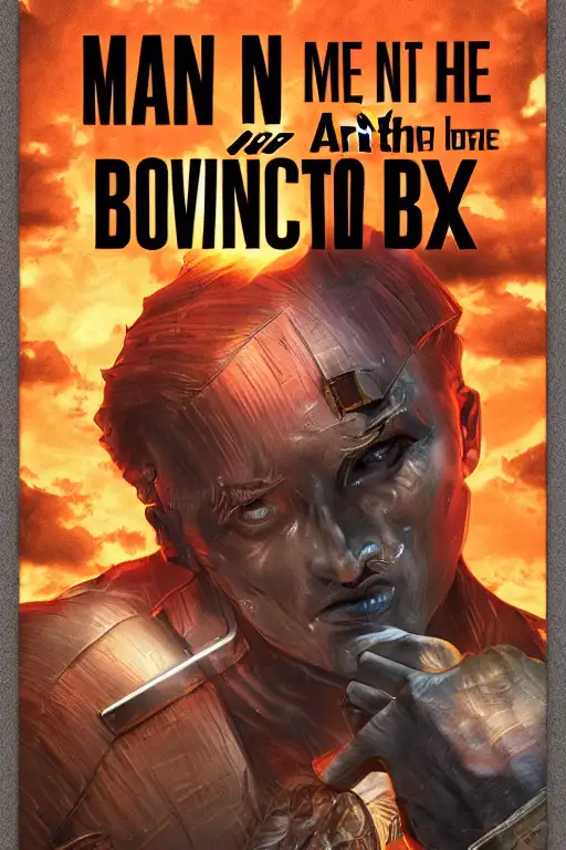 Man in the box, trending on artstation, ultra realistic digital art, Comic book cover