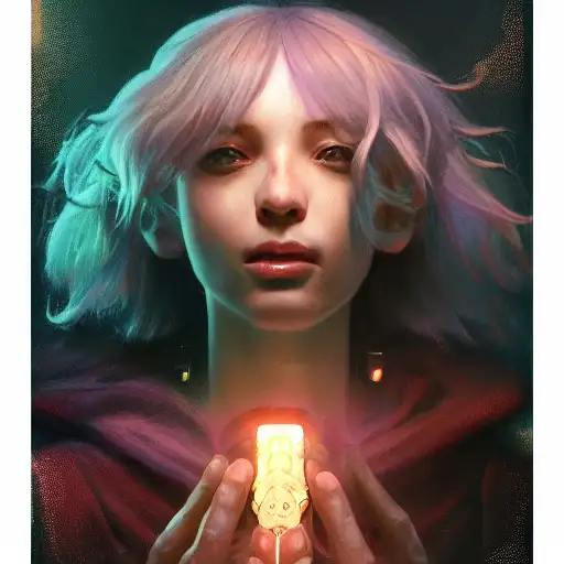 jewelry, portrait by greg rutkowski, biotech, refracted lighting, and sakimi chan, filip hodas, science fiction poster, soul caliber, long fluffy blond curly hair, fake detail