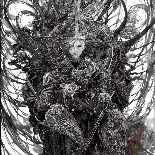 by android jones, painted by seb mckinnon, warhammer, japanese female idol, insanely detailed and intricate, snow, adam and eve, tsutomu nihei, a robed apprentice air bender, particulate
